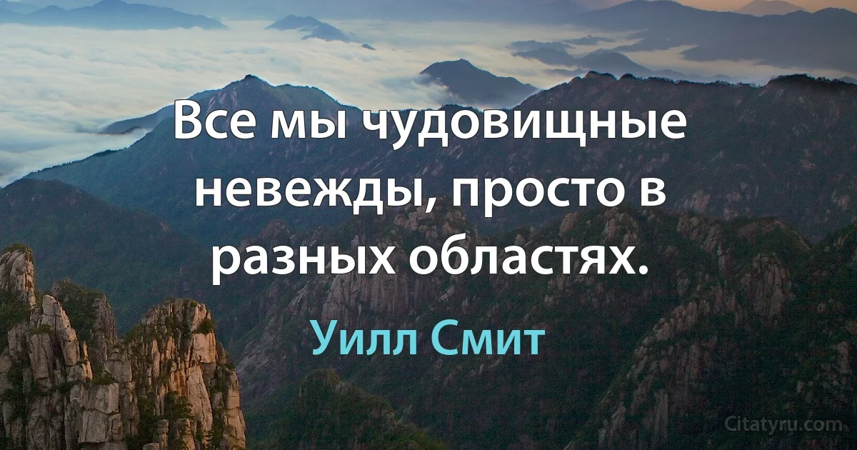 Все мы чудовищные невежды, просто в разных областях. (Уилл Смит)