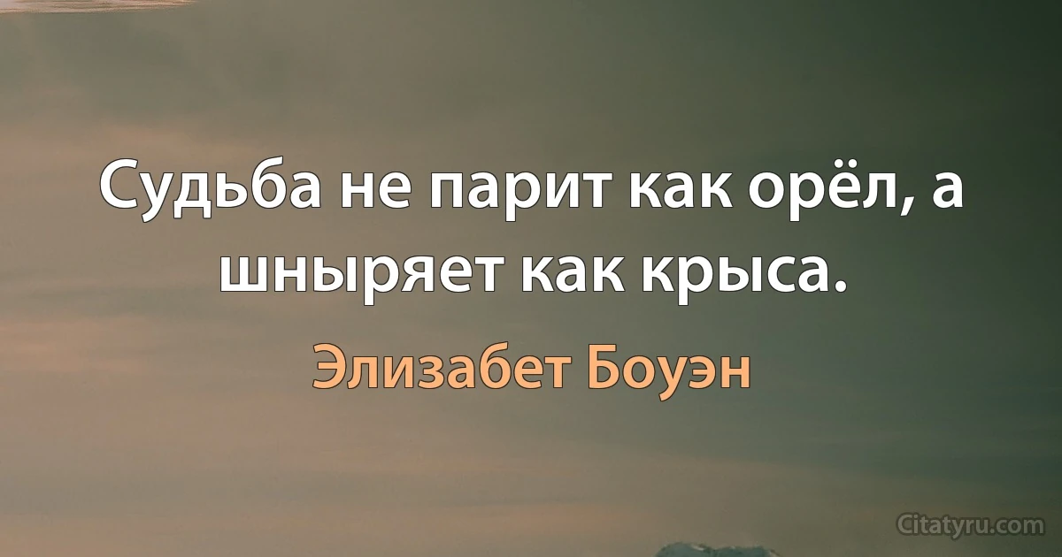 Судьба не парит как орёл, а шныряет как крыса. (Элизабет Боуэн)