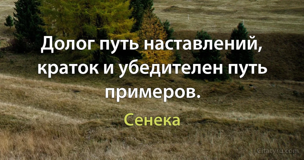 Долог путь наставлений, краток и убедителен путь примеров. (Сенека)