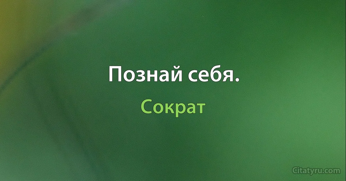 Познай себя. (Сократ)