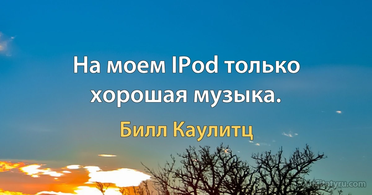 На моем IPod только хорошая музыка. (Билл Каулитц)