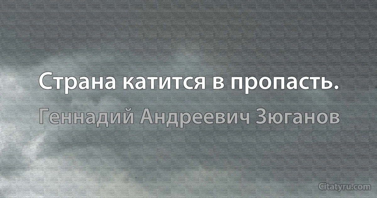 Страна катится в пропасть. (Геннадий Андреевич Зюганов)