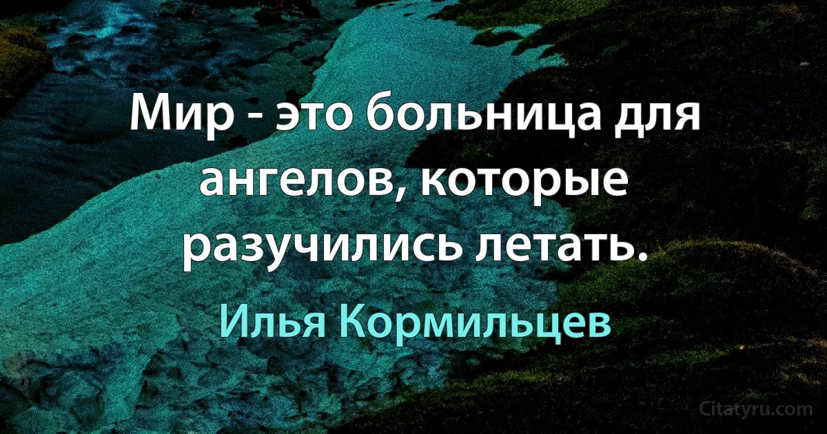 Мир - это больница для ангелов, которые разучились летать. (Илья Кормильцев)