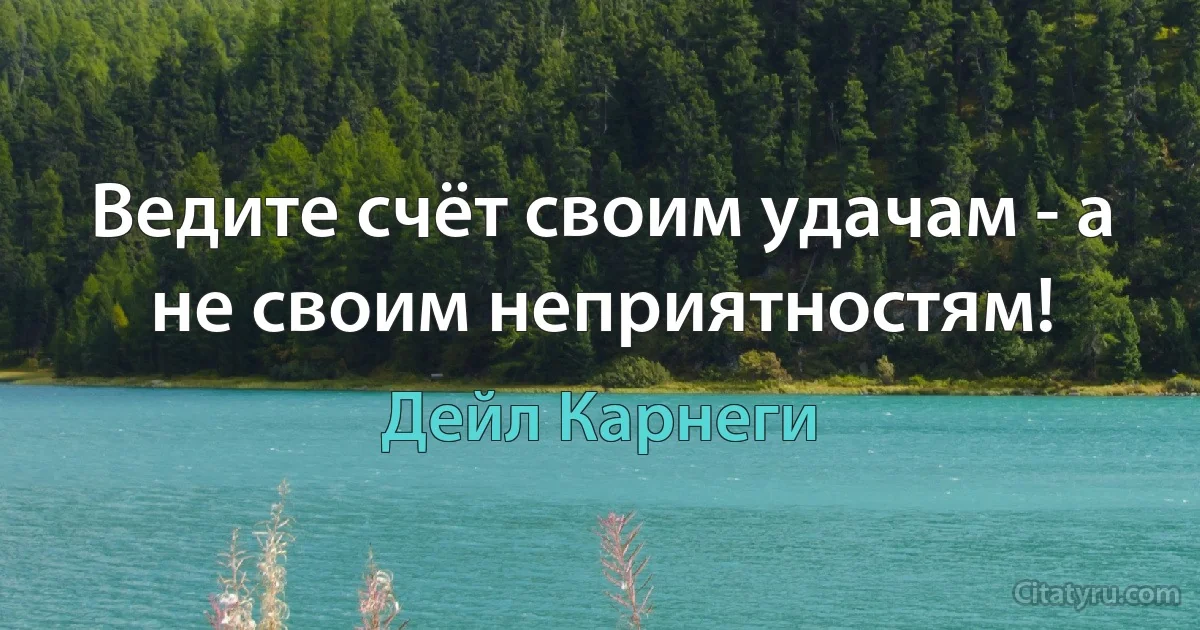 Ведите счёт своим удачам - а не своим неприятностям! (Дейл Карнеги)