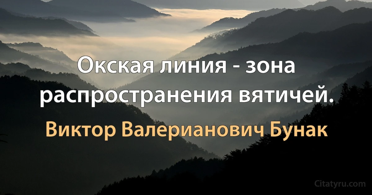 Окская линия - зона распространения вятичей. (Виктор Валерианович Бунак)