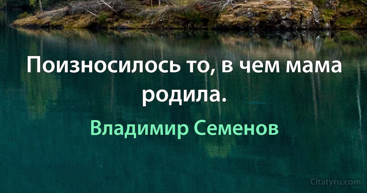 Поизносилось то, в чем мама родила. (Владимир Семенов)