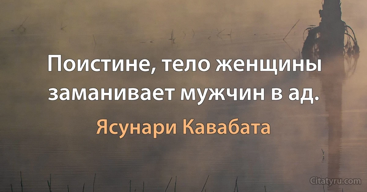 Поистине, тело женщины заманивает мужчин в ад. (Ясунари Кавабата)