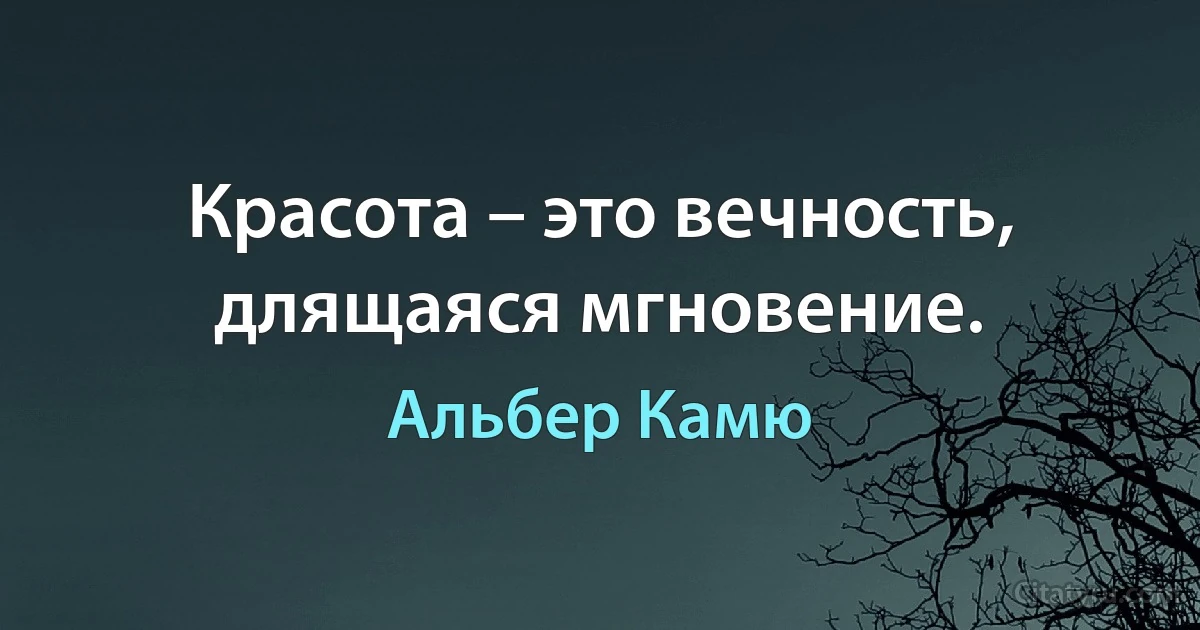 Красота – это вечность, длящаяся мгновение. (Альбер Камю)