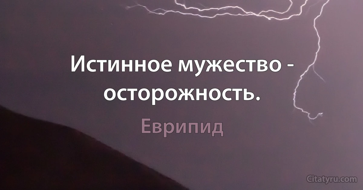 Истинное мужество - осторожность. (Еврипид)