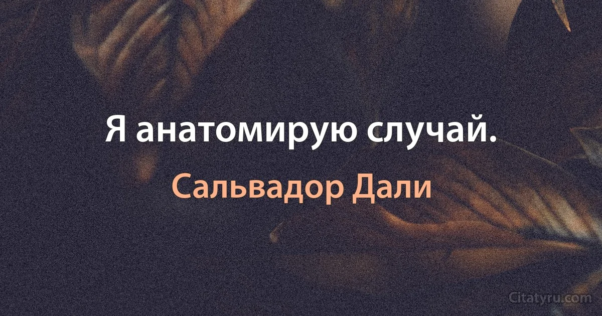 Я анатомирую случай. (Сальвадор Дали)