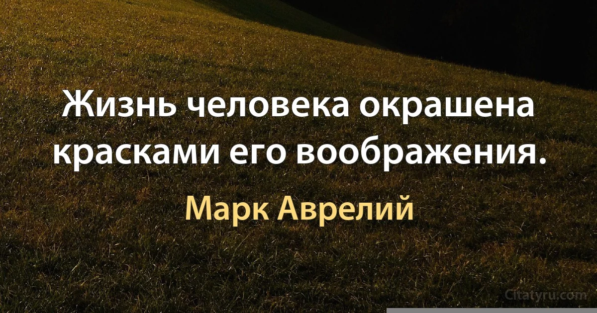 Жизнь человека окрашена красками его воображения. (Марк Аврелий)