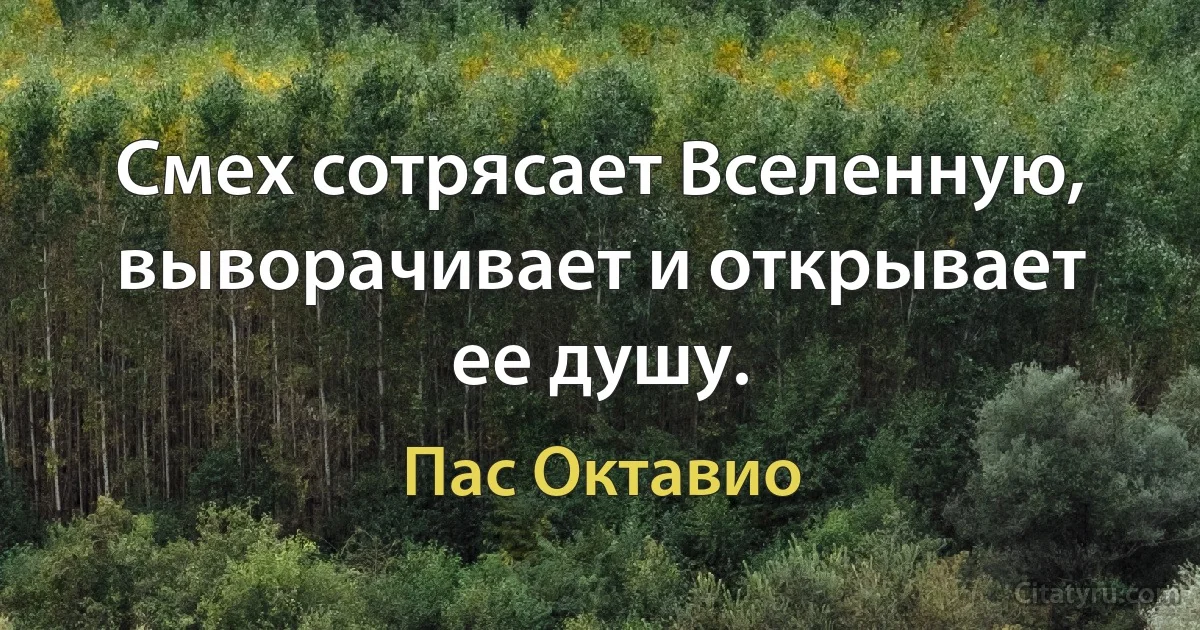 Смех сотрясает Вселенную, выворачивает и открывает ее душу. (Пас Октавио)