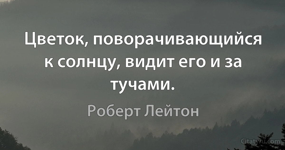 Цветок, поворачивающийся к солнцу, видит его и за тучами. (Роберт Лейтон)