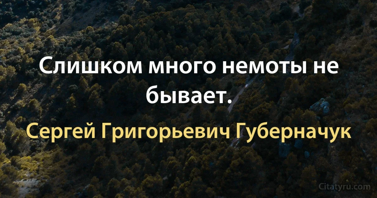 Слишком много немоты не бывает. (Сергей Григорьевич Губерначук)