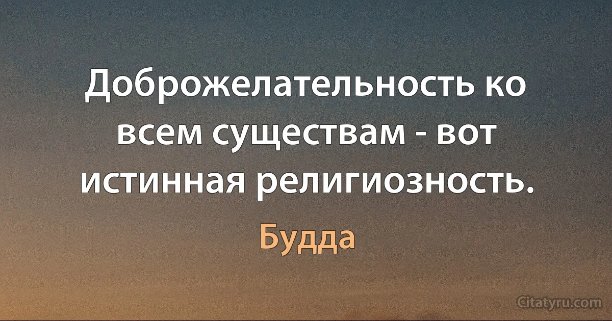 Доброжелательность ко всем существам - вот истинная религиозность. (Будда)