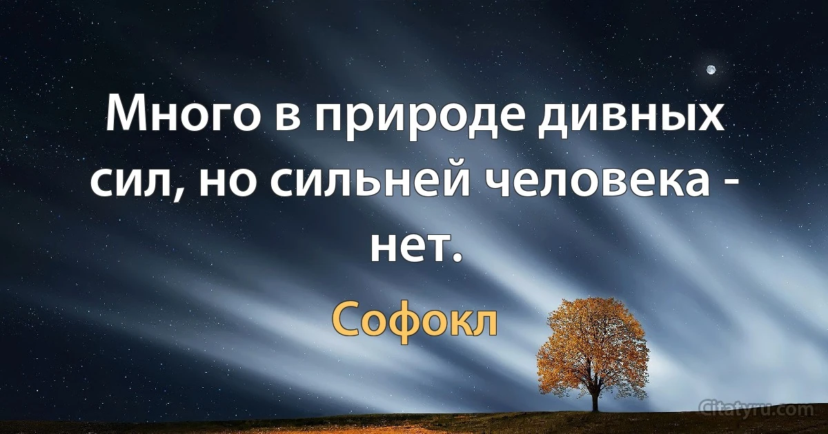 Много в природе дивных сил, но сильней человека - нет. (Софокл)