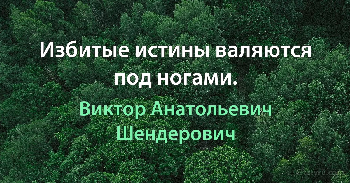 Избитые истины валяются под ногами. (Виктор Анатольевич Шендерович)