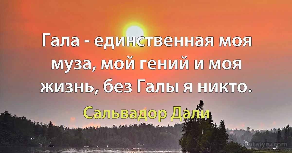 Гала - единственная моя муза, мой гений и моя жизнь, без Галы я никто. (Сальвадор Дали)