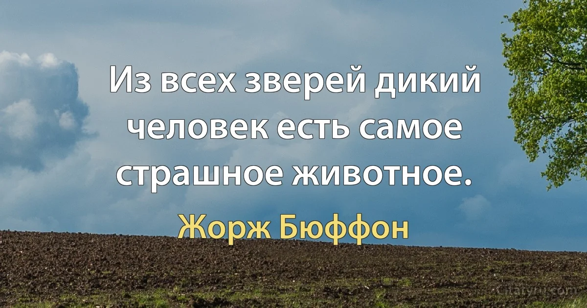 Из всех зверей дикий человек есть самое страшное животное. (Жорж Бюффон)