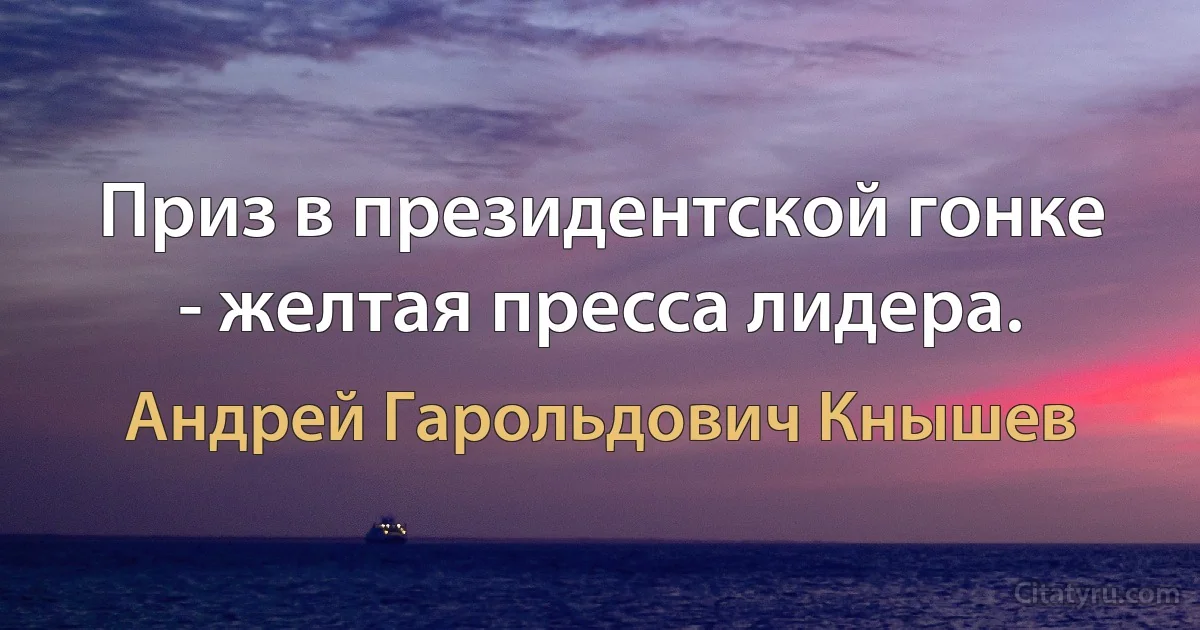 Приз в президентской гонке - желтая пресса лидера. (Андрей Гарольдович Кнышев)