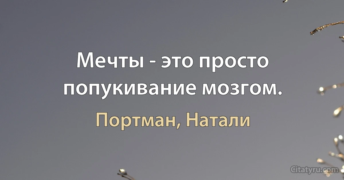 Мечты - это просто попукивание мозгом. (Портман, Натали)