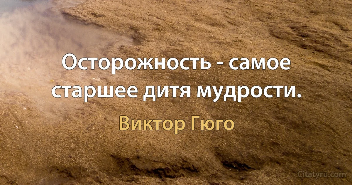 Осторожность - самое старшее дитя мудрости. (Виктор Гюго)