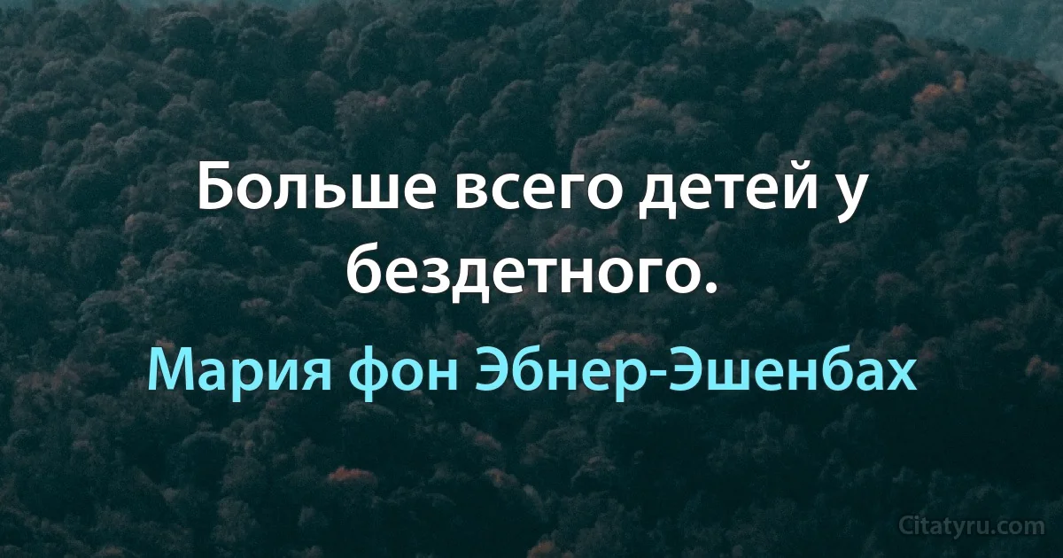 Больше всего детей у бездетного. (Мария фон Эбнер-Эшенбах)