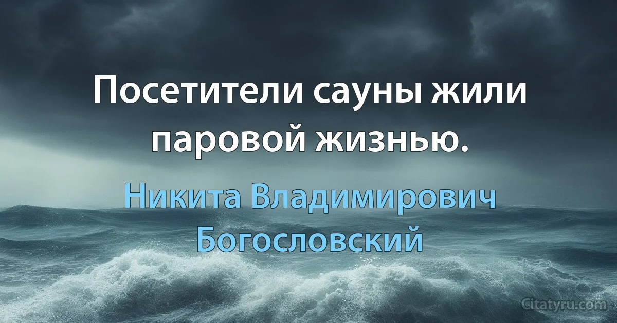 Посетители сауны жили паровой жизнью. (Никита Владимирович Богословский)