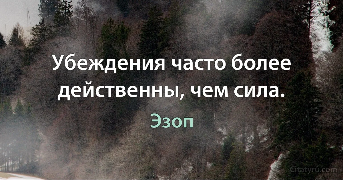 Убеждения часто более действенны, чем сила. (Эзоп)