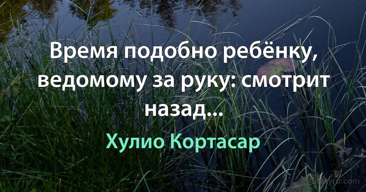 Время подобно ребёнку, ведомому за руку: смотрит назад... (Хулио Кортасар)