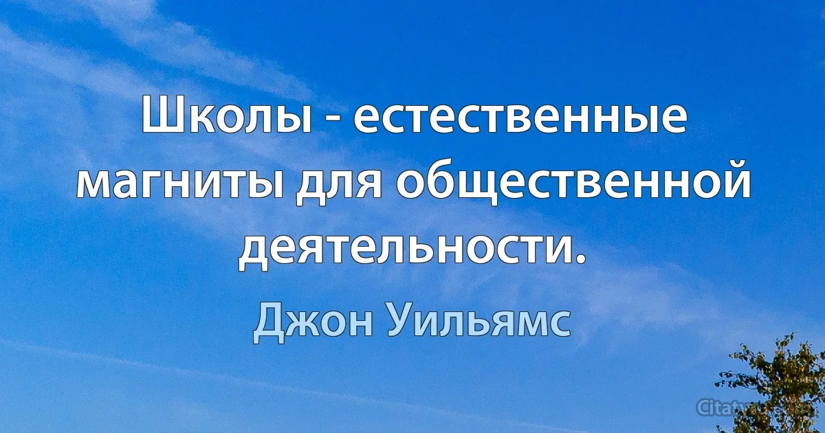 Школы - естественные магниты для общественной деятельности. (Джон Уильямс)