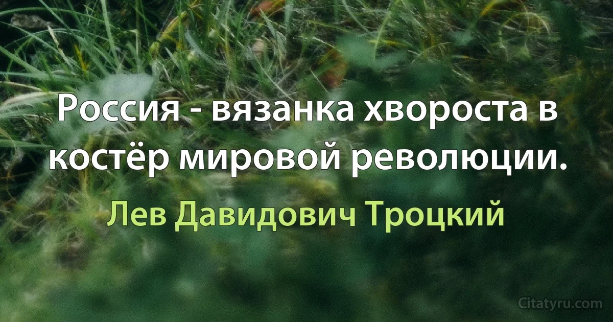 Россия - вязанка хвороста в костёр мировой революции. (Лев Давидович Троцкий)