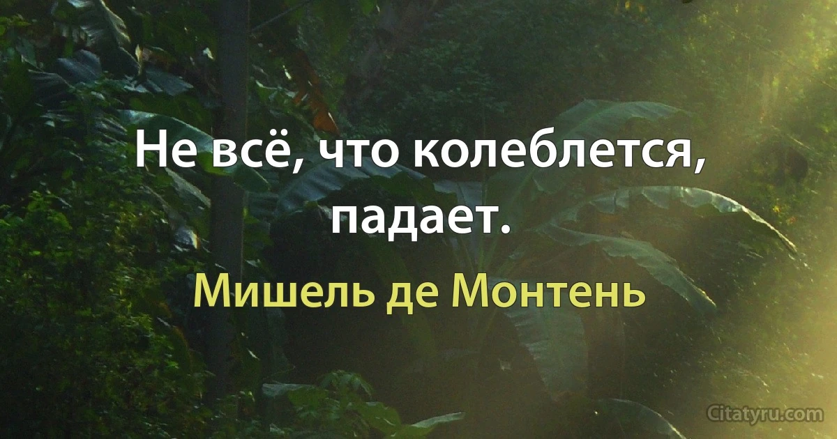 Не всё, что колеблется, падает. (Мишель де Монтень)