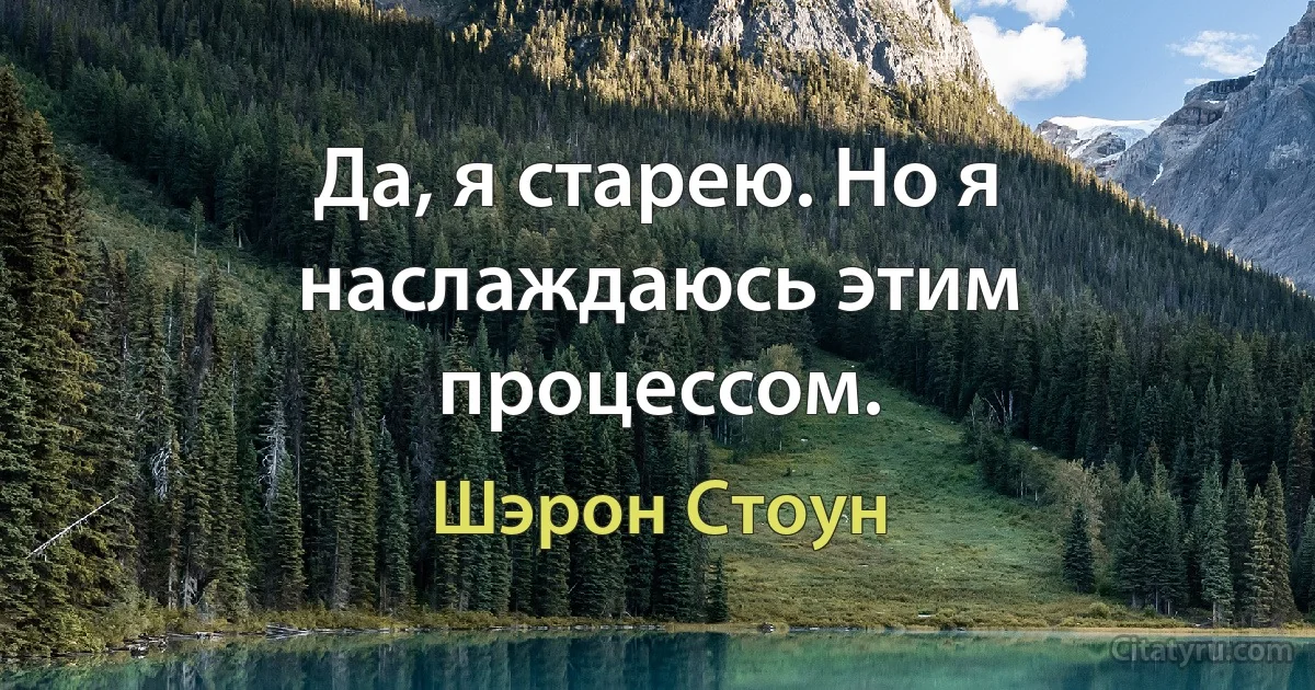 Да, я старею. Но я наслаждаюсь этим процессом. (Шэрон Стоун)