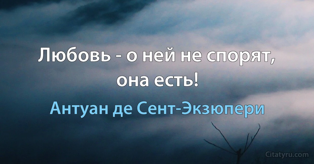 Любовь - о ней не спорят, она есть! (Антуан де Сент-Экзюпери)