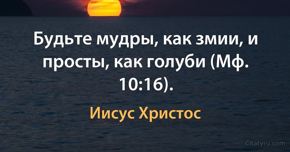 Будьте мудры, как змии, и просты, как голуби (Мф. 10:16). (Иисус Христос)