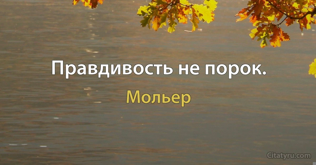 Правдивость не порок. (Мольер)