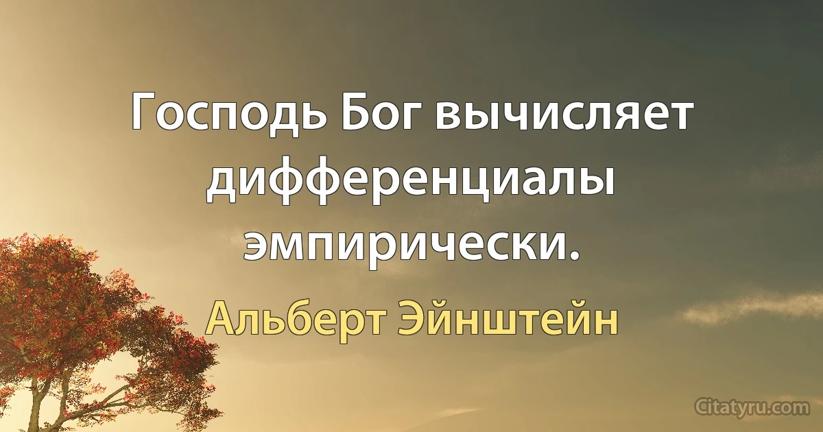 Господь Бог вычисляет дифференциалы эмпирически. (Альберт Эйнштейн)