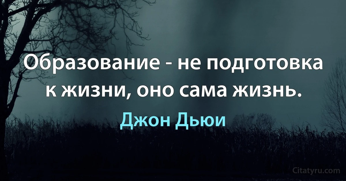 Образование - не подготовка к жизни, оно сама жизнь. (Джон Дьюи)