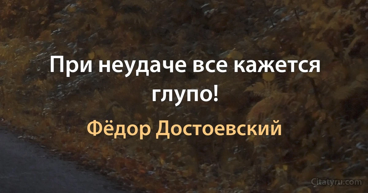 При неудаче все кажется глупо! (Фёдор Достоевский)