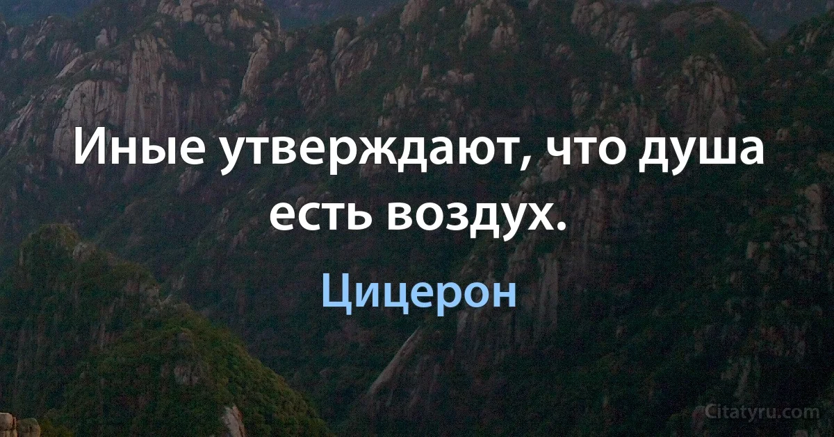 Иные утверждают, что душа есть воздух. (Цицерон)