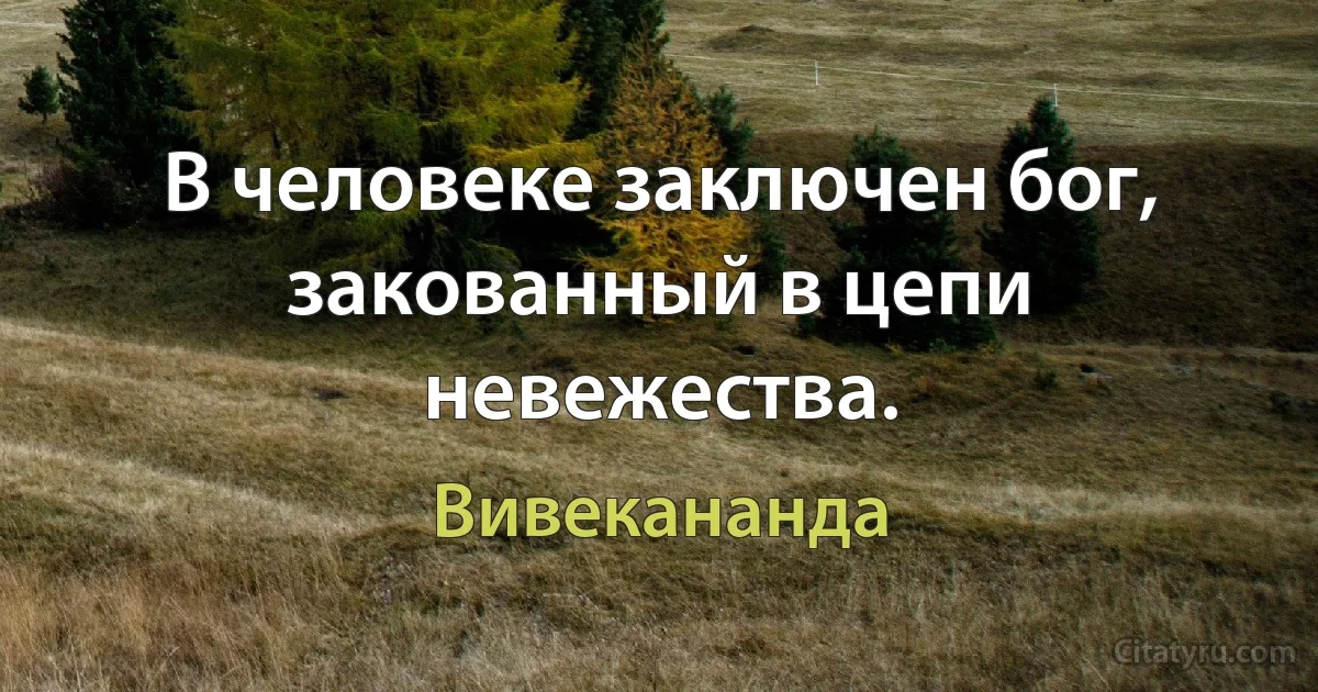 В человеке заключен бог, закованный в цепи невежества. (Вивекананда)