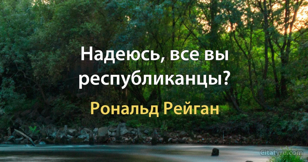 Надеюсь, все вы республиканцы? (Рональд Рейган)