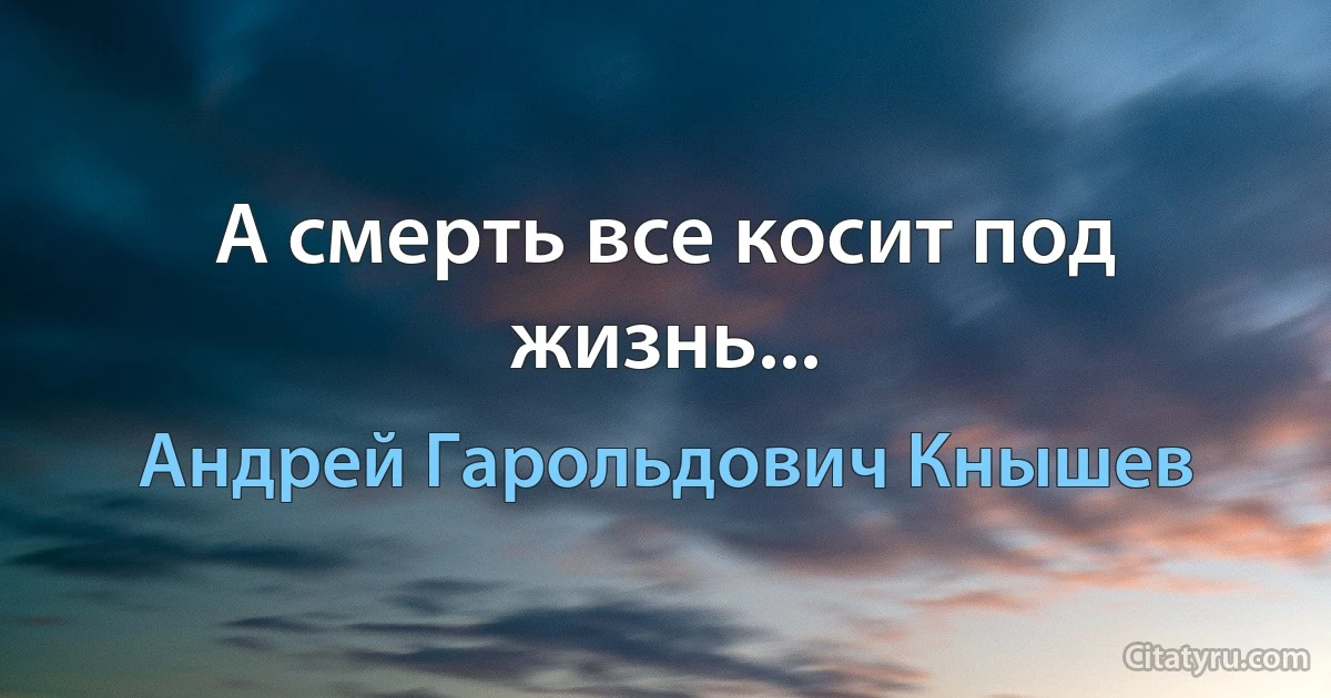 А смерть все косит под жизнь... (Андрей Гарольдович Кнышев)