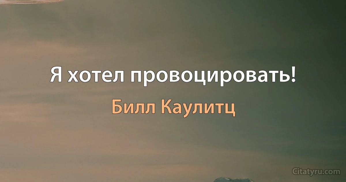 Я хотел провоцировать! (Билл Каулитц)