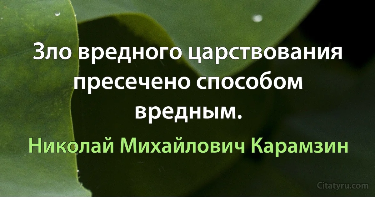 Зло вредного царствования пресечено способом вредным. (Николай Михайлович Карамзин)