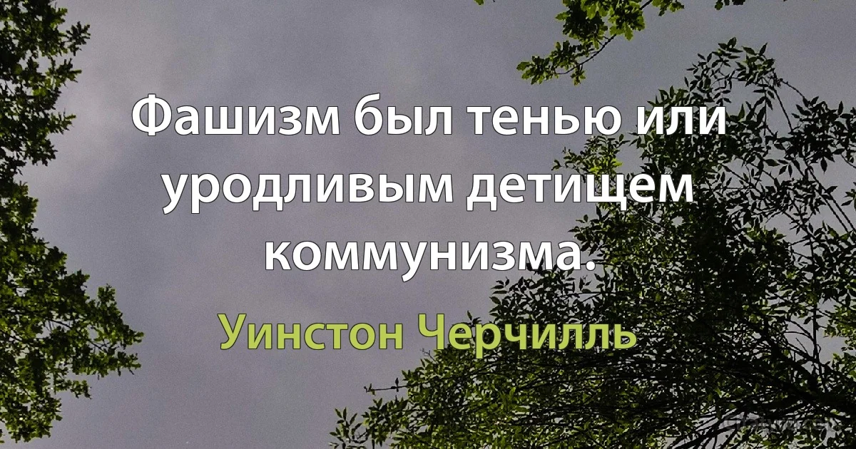 Фашизм был тенью или уродливым детищем коммунизма. (Уинстон Черчилль)