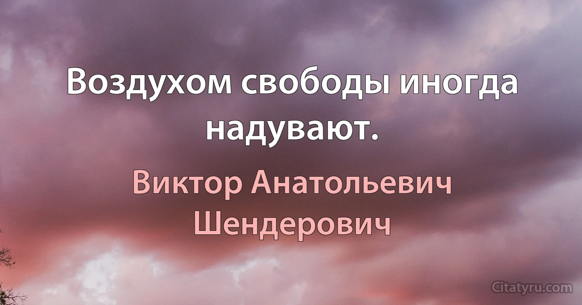 Воздухом свободы иногда надувают. (Виктор Анатольевич Шендерович)