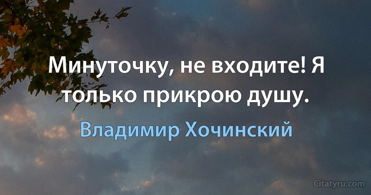 Минуточку, не входите! Я только прикрою душу. (Владимир Хочинский)