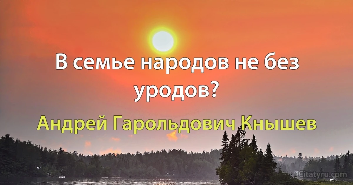 В семье народов не без уродов? (Андрей Гарольдович Кнышев)